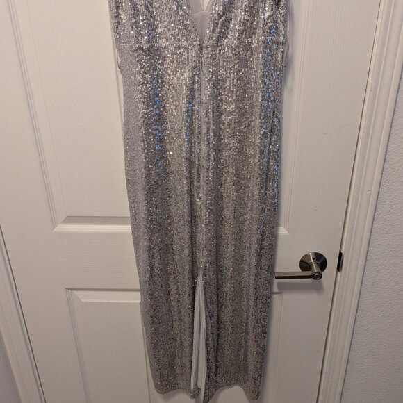 Abercrombie Silver Sequin Midi Dress - Picture 5 of 8